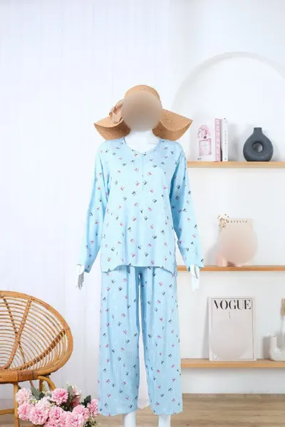 Oneset pajamas basic lengan panjang, celana panjang