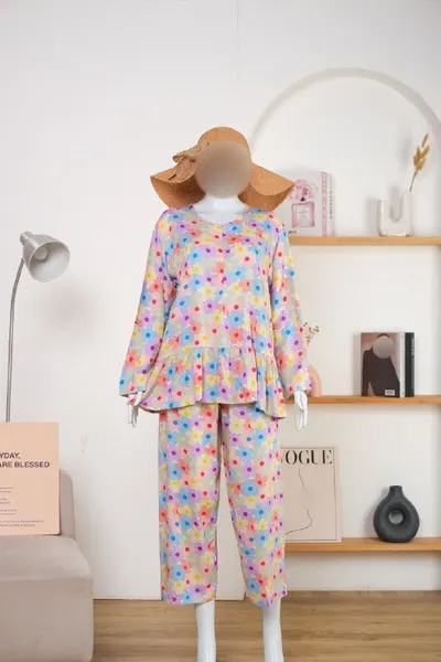 Pajamas ruffle lengan panjang