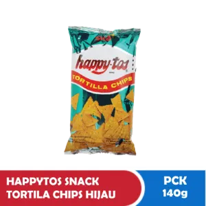 HAPPYTOS SNACK TORTILA CHIPS HIJAU BUNGKUS 140g