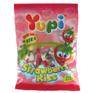 YUPI CANDY GUMMY KISS STRAWBERRY PCK 110g