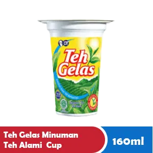 TEH GELAS MINUMAN TEH ALAMI CUP 160mL