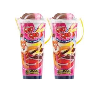 CHO-CHO WAFER SNACK CHOCOLATE STRAWBERRY CUP 40/35g