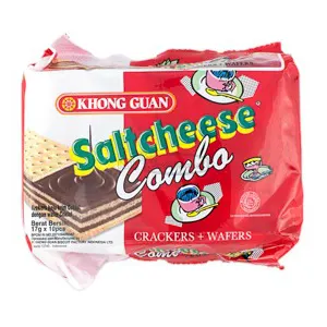 Khong Guan Keropok+Wafer Saltcheese Combo Paket 10X17g