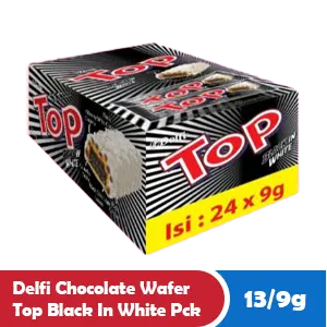 DELFI CHOCOLATE WAFER TOP BLACK IN WHITE PCK 13/9g