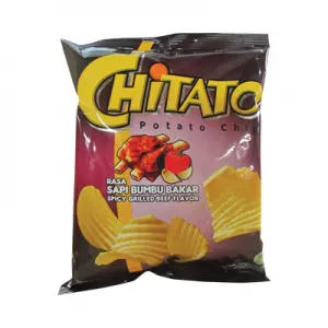 CHITATO Snek Kerepek Kentang Sapi Bumbu Bakar Paket 68/65g