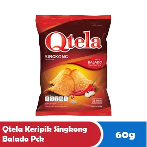 Qtela Kerepek Ubi Kayu Balado Pek 60g