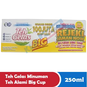 TEH GELAS MINUMAN TEH ALAMI BIG CUP 250mL