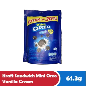OREO SANDWICH MINI VANILLA CREAM PCH 58.4g