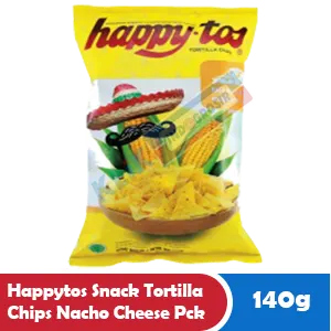 HAPPYTOS SNACK TORTILLA CHIPS NACHO CHEESE PCK 140g