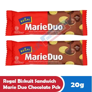 REGAL BISKUT SANDWICH MARIE DUO COKLAT PCK 20g