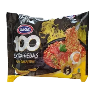 GAGA MIE INSTANT 100 EXTRA PEDAS KUAH JALAPENO PCK 75g