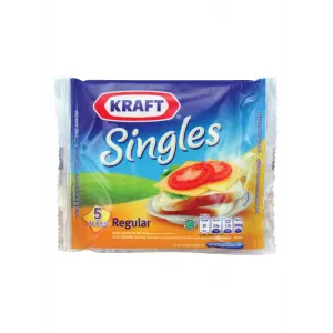 Kraft Cheese Single Kalsium Tinggi 5's Plain Pek 83/75g