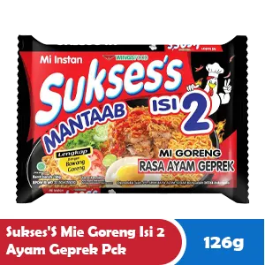 SUKSES'S MI GORENG ISI 2 AYAM GEPREK PCK 126g