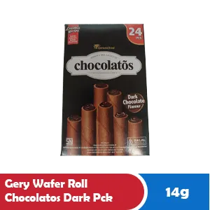 GERY WAFER ROLL CHOCOLATOS DARK PCK 16/14g