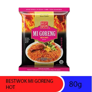 BESTWOK MI GORENG HOT & SPICY PCK 80g
