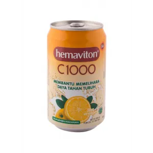 Hemaviton Minuman Kesihatan Vitamin C1000 Orange Tin 330mL
