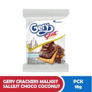 GERY CRACKERS MALKIST SALUUT CHOCO COCONUT PCK 18g