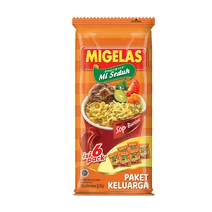 MIGELAS MIE INSTANT PAKET KELUARGA SOP BUNTUT PCK 6x28g