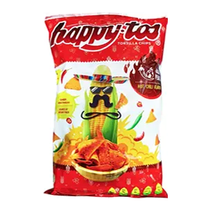 HAPPYTOS SNACK TORTILLA CHIPS HOT CHILI PCK 140g
