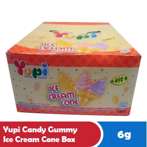 YUPI CANDY GUMMY ICE CREAM CONE BOX 24x6g