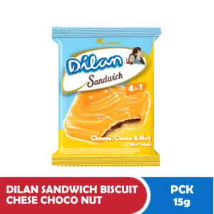 Dilan Biskut Sandwic Keju Coklat Kacang Peket 15g