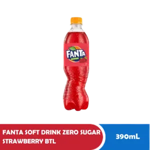 FANTA SOFT DRINK ZERO SUGAR STRAWBERRY BTL 390mL