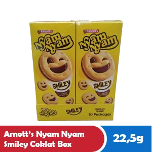 ARNOTT'S Nyam Nyam Smiley Coklat Kotak 22.5g