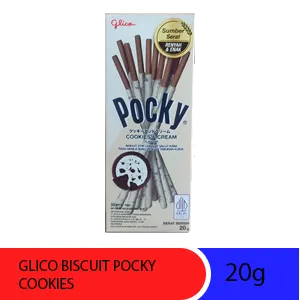 GLICO BISCUIT POCKY COOKIES & CREAM BOX 20g