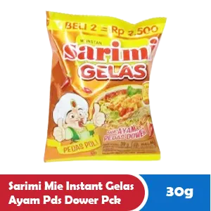 SARIMI MIE INSTANT GELAS AYAM PDS DOWER PCK 30/27g