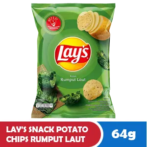 LAY'S SNACK POTATO CHIPS RUMPUT LAUT PCK 64g