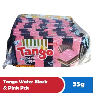 Tango Wafer Hitam & Merah Jambu Peket 35g
