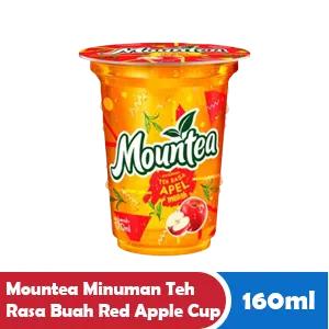 Mountea Minuman Teh Rasa Buah Red Apple Cawan 160mL