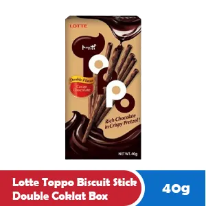 LOTTE TOPPO BISCUIT STICK DOUBLE COKLAT BOX 40g