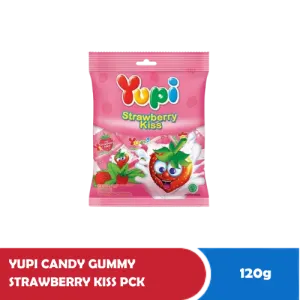 YUPI Gula-gula Gummy Strawberry Kiss Paket 120g