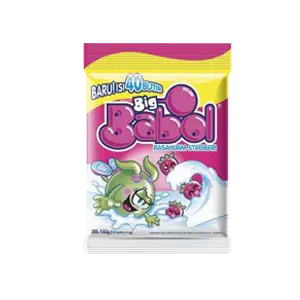 BIG BABOL Gula-gula Getah Belon Krim Strawberi Paket 152g