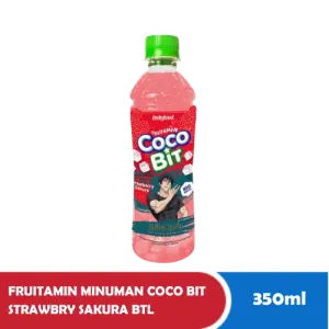 Fruitamin Minuman Coco Bit Strawbry Sakura Botol 350mL