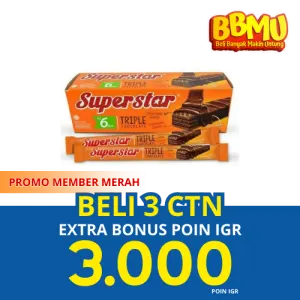 ROMA WAFER SUPERSTAR TRIPLECHOCOLATE BOX 250g