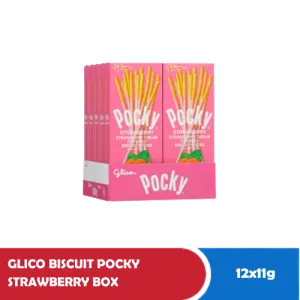 GLICO BISCUIT POCKY STRAWBERRY BOX 12x11g