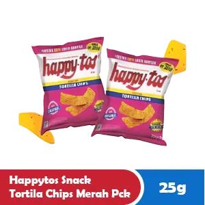 HAPPYTOS SNACK TORTILA CHIPS MERAH PCK 25g