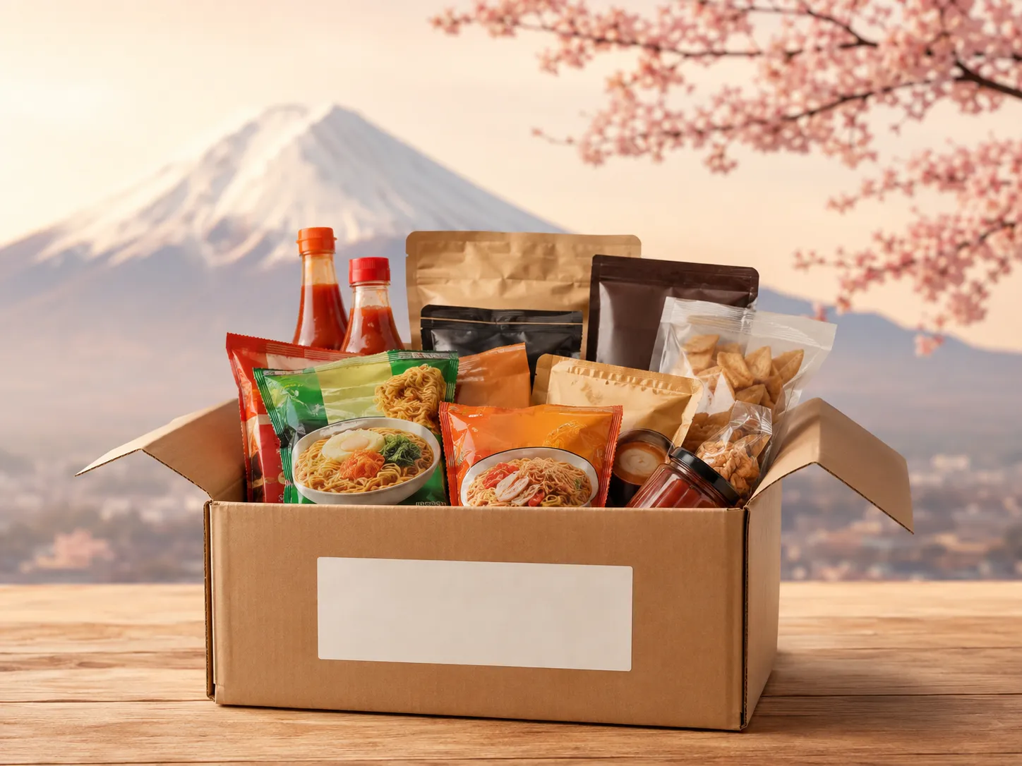 Box Warung Rantau berisi produk Indonesia, siap dikirim ke Jepang